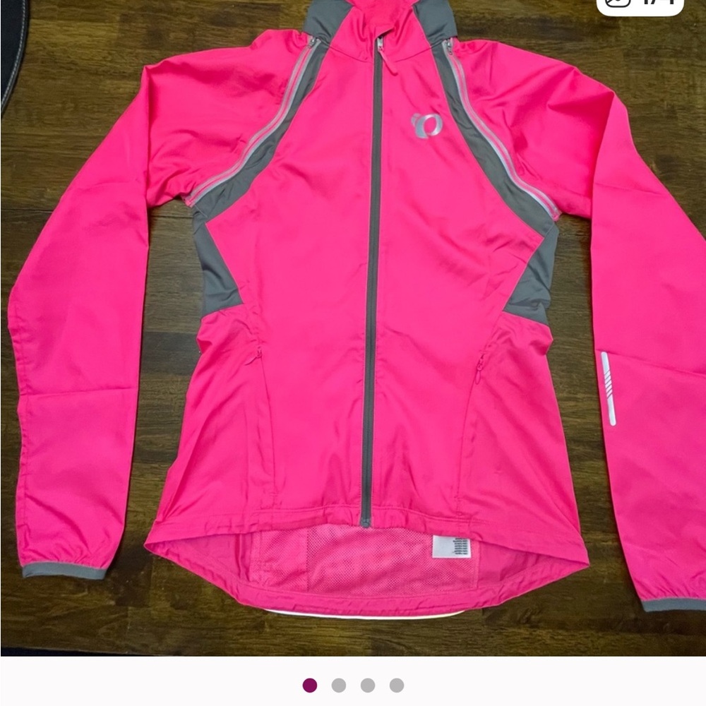 Pearl Izumi Women's Vibrant Pink and Gray Convertible Bike Shell Vest Jacket